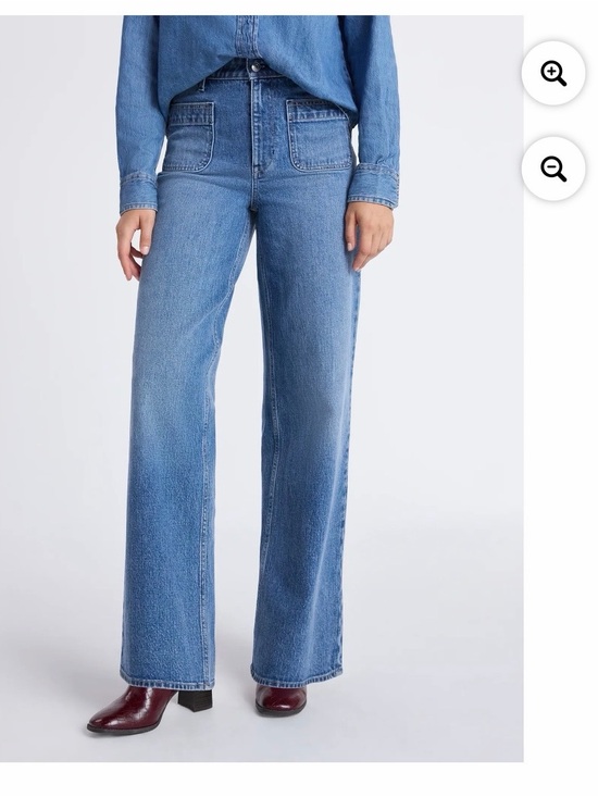 Free Assembly Denim - High-Rise Wide Leg Jeans in Medium Blue